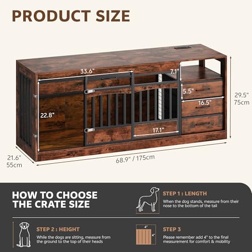 Homiflex-Large-Dog-Crate-Furniture-with-Storage-Drawers