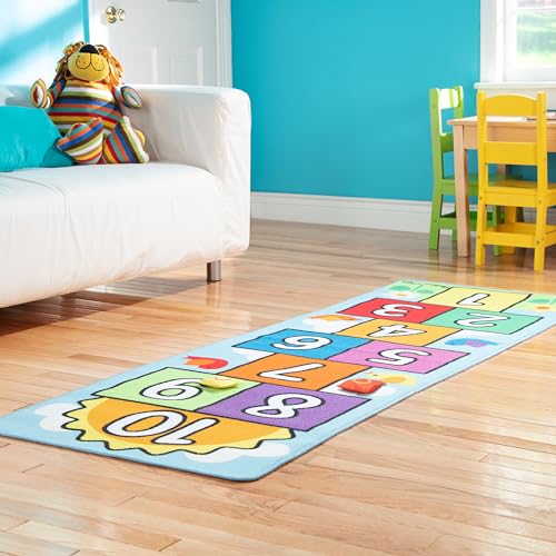 Melissa & Doug Hop and Count Hopscotch Game Rug (3 pcs, 78.5 x 26.5 inches) Classic Hopscotch Rug for Kids - image 9
