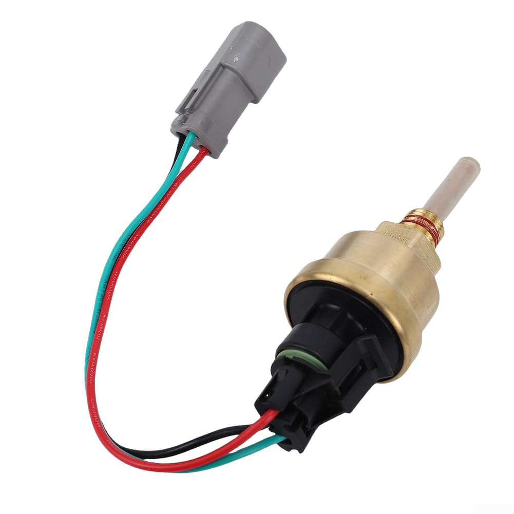 Sensor de refrigerante 239-9957 para excavadora Caterpillar C10 C12, sensor de temperatura de latón y nailon, control preciso para evitar el sobrecalentamiento, color amarillo