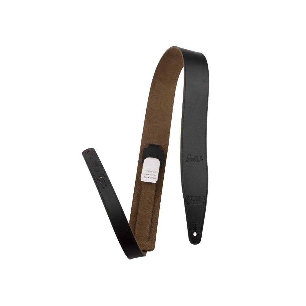 GretschScript Logo Leather Strap - Black