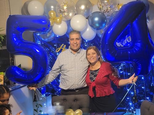 Image of Number Balloons Blue 5 Balloon 40 inch for 5th Birthday Party Decoration | Saturated Color, Large 40 in, With Inflation Straw & Hanging Hole, Great for Men's Party, Back-To-School Season, Pool Party