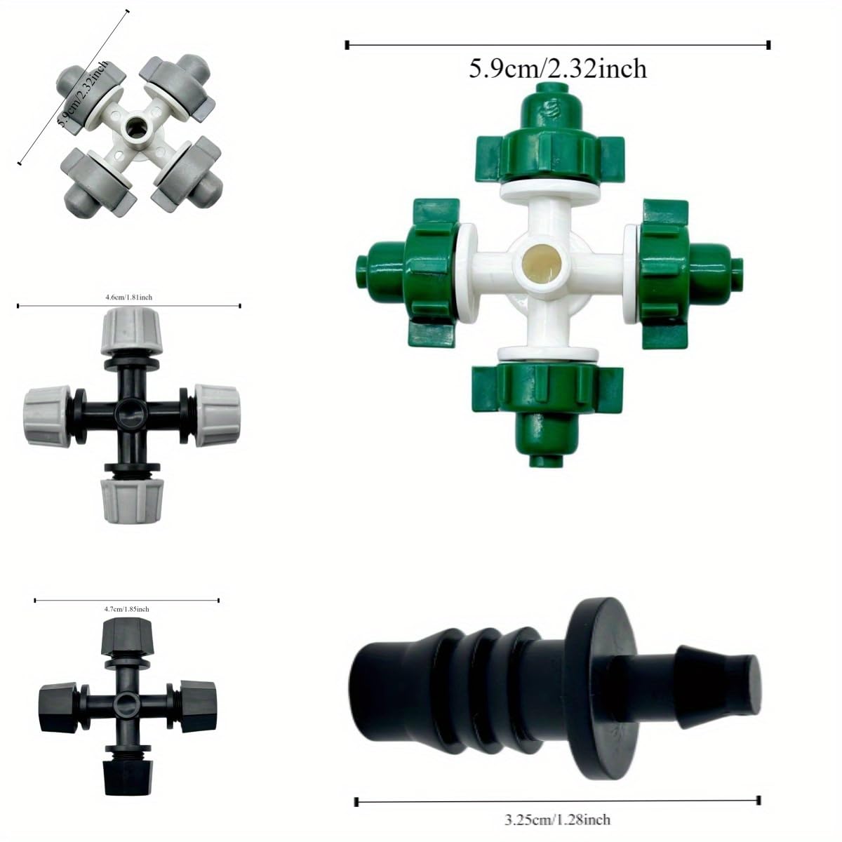 Kit de riego por goteo de 40 m + 135 piezas, sistema de riego con manguera de tubo de 1/4 pulgadas, emisores de goteo ajustables, conector de tubo en T, para jardín, patio, césped, plantas, cama de