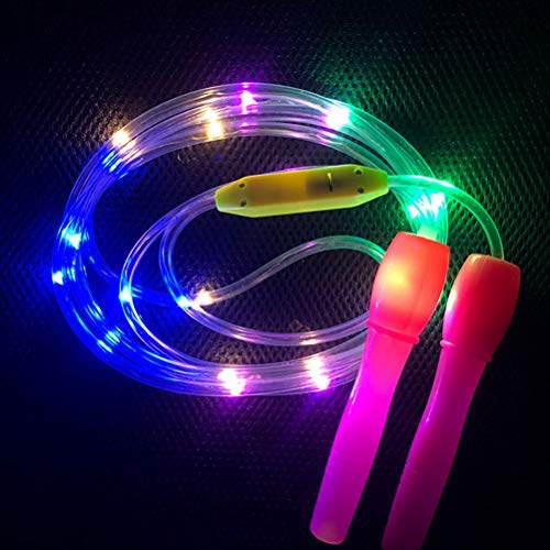 Oyria Glowing Skipping Rope Kids, LED Light Up Jump Rope Adjustable Length and Three Light Modes Speed Skipping Rope for Kid, Light Show, Fitness(Random Color)