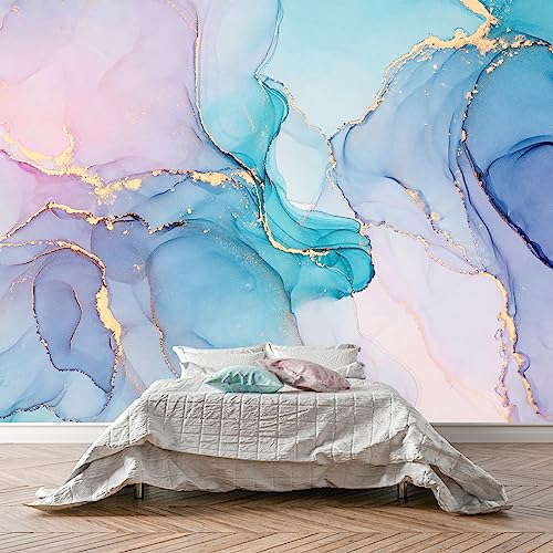 WFBHUA-Marble Wallpaper Mural Abstract Gold Art Background Wall Large Mural for Living Room Bedroom(Not Peel and Stick)