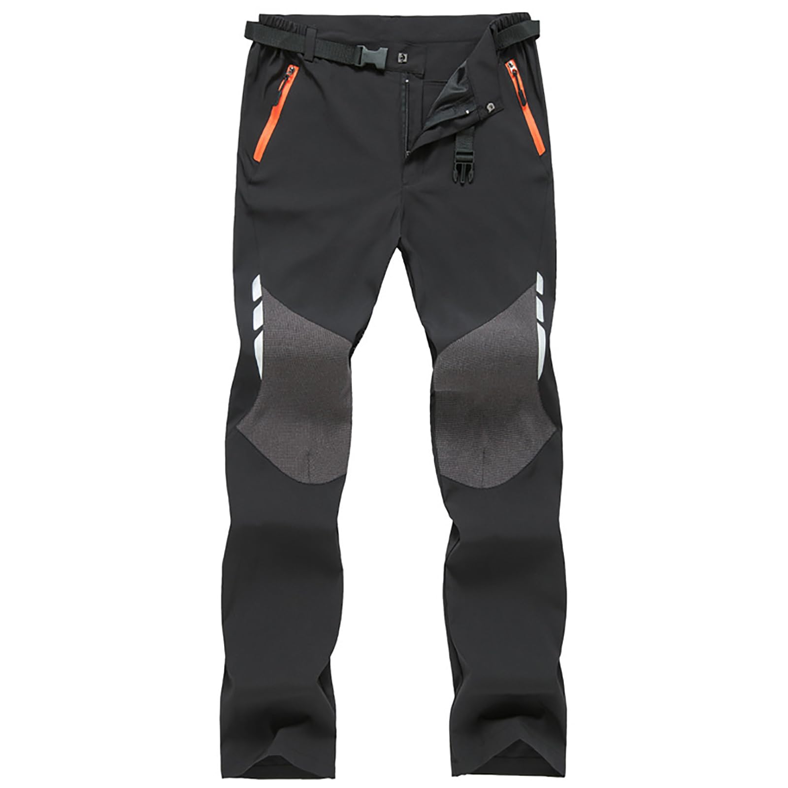 Pantalones de Senderismo para Hombre Transpirables para Senderismo Montaña con Bolsillos con Cremallera(Size:L,Color:Negro)