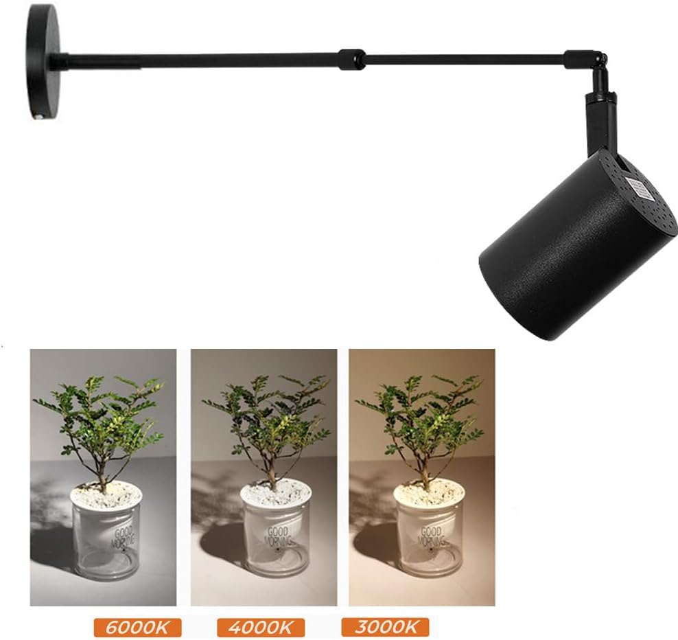 ikanta Painting Display Spotlights 24W 3 Temperature 3000K 4000K 6000K Swing Arm Lights Wall Mount Hardwired,Ceiling Mounted Picture Lights Spotlights for Accent Task Wall Art Exhibition