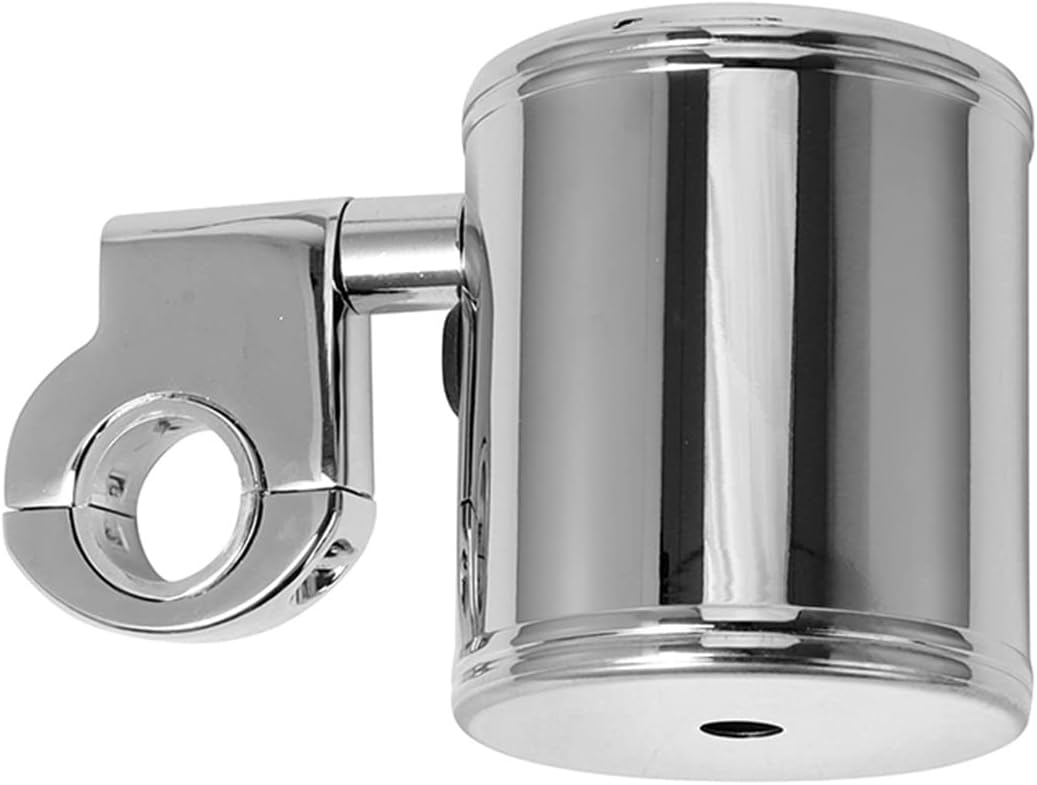 200 Motorcycle Cup Holder - 360° Rotating Handlebar Mount, Universal Fit for 7/8" to 1-1/4" (22mm-32mm) Bars | Secure Drink Holder for Harley Davidson, Cruisers, ATVs, Dirt Bikes (Chrome)