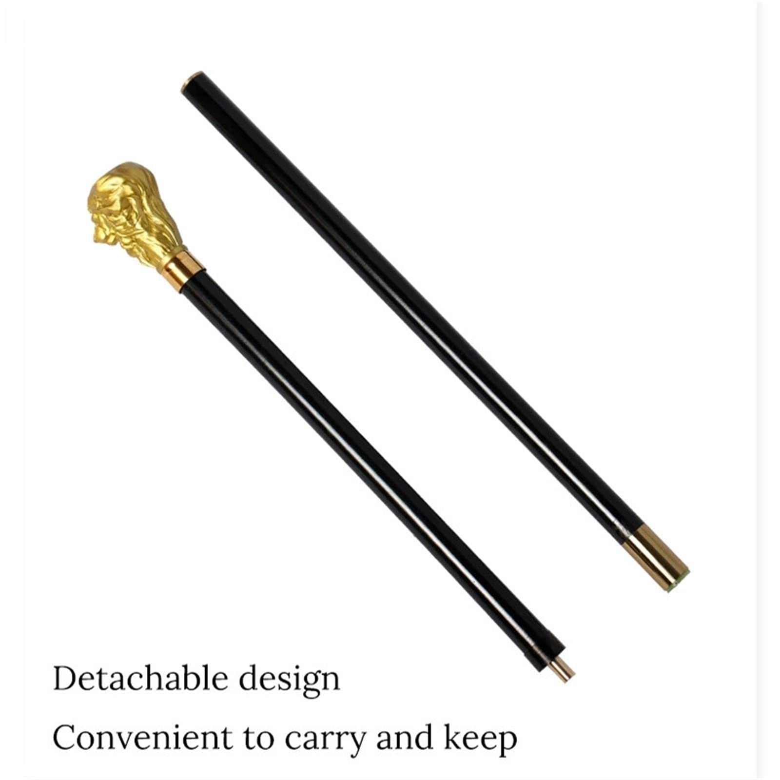 Bastones Bastón de Madera con Mango Resina Golden Lion, bastón Desmontable for Hombre para Hombres como para Mujeres