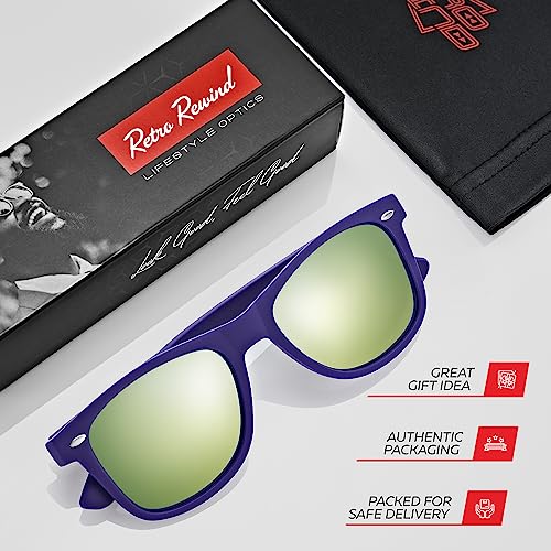Image of Retro Rewind Polarized Sunglasses for Women Men - UV400 Classic Square Vintage Shades Trendy Unisex Sun Glasses