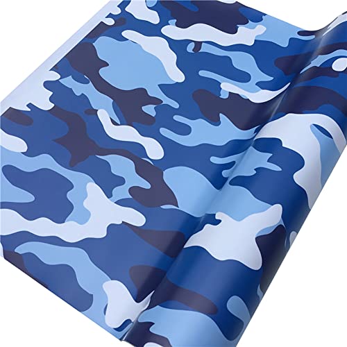 Oautosjy Camouflage Car Film Wrap Self-Adhesive Car Protective Film Sticker Diy Car Body Decorative Sticker Pvc Car Wrap Decal Sticker For Auto Motorcycle Bike Modification Sticker, 152Cmx30Cm Blue #TOP10