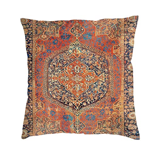17Th Century Turkish Carpet Print 1 Throw Pillow Covers Soft Velvet Decorative Throw Pillowcases Cushion Cover For Home Decor Living Room Bed Couch Car 18X18 Inch #TOP1