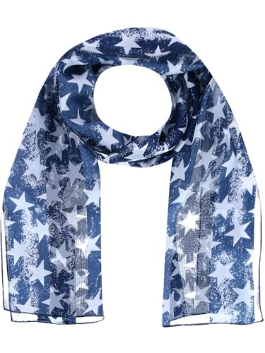 CTM Women's Patriotic Star Print Lightweight Scarf4