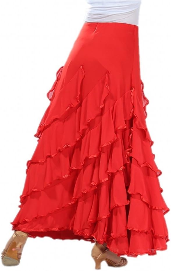 CISMARK Elegant Ballroom Dancing Latin Dance Party Long Swing Race Skirt - Image 5