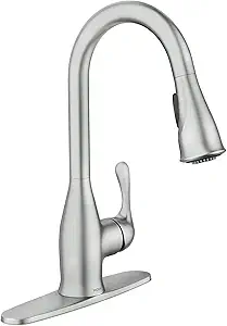 Moen Kaden Spot Resist Stainless One-Handle Transitional Kitchen Pulldown Faucet with Reflex and Power Clean Spray Technology, 87966SRS