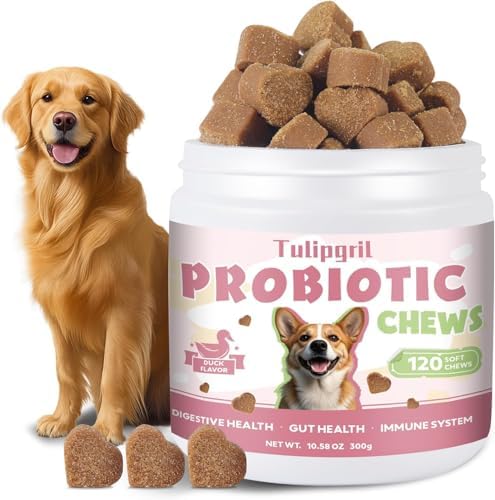 Probiotics for Dogs, Dog Probiotics Supplements 120 Chews, Duck F...