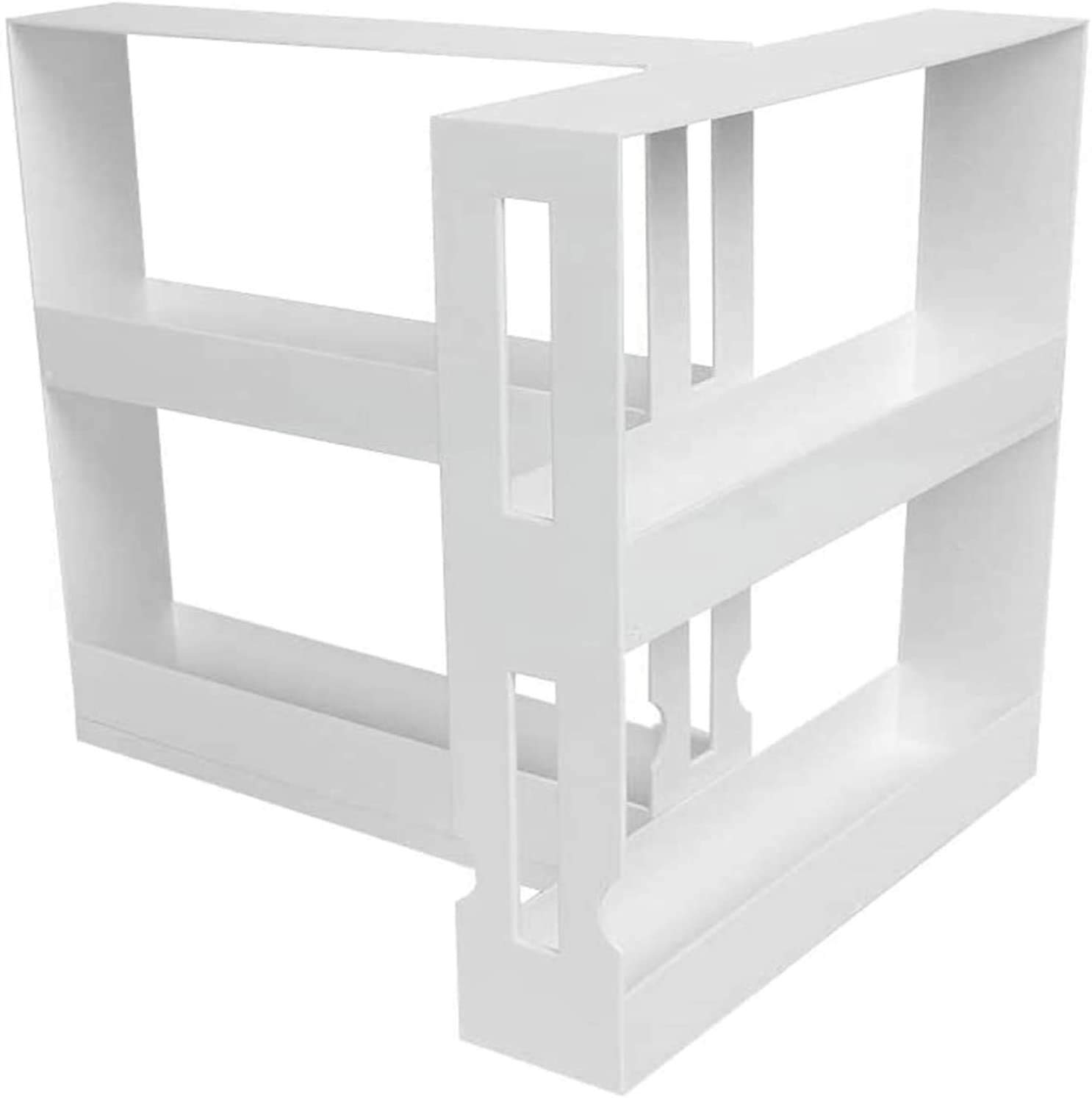 QWESFX Spice Rack Organizer,Multi-function Rotating Kitchen Spice Organizer,Cabinet Organiser Rack for Spices,Condiments,Canned Food, Prescriptions, Essential Oils, Crafts,Makeup, white