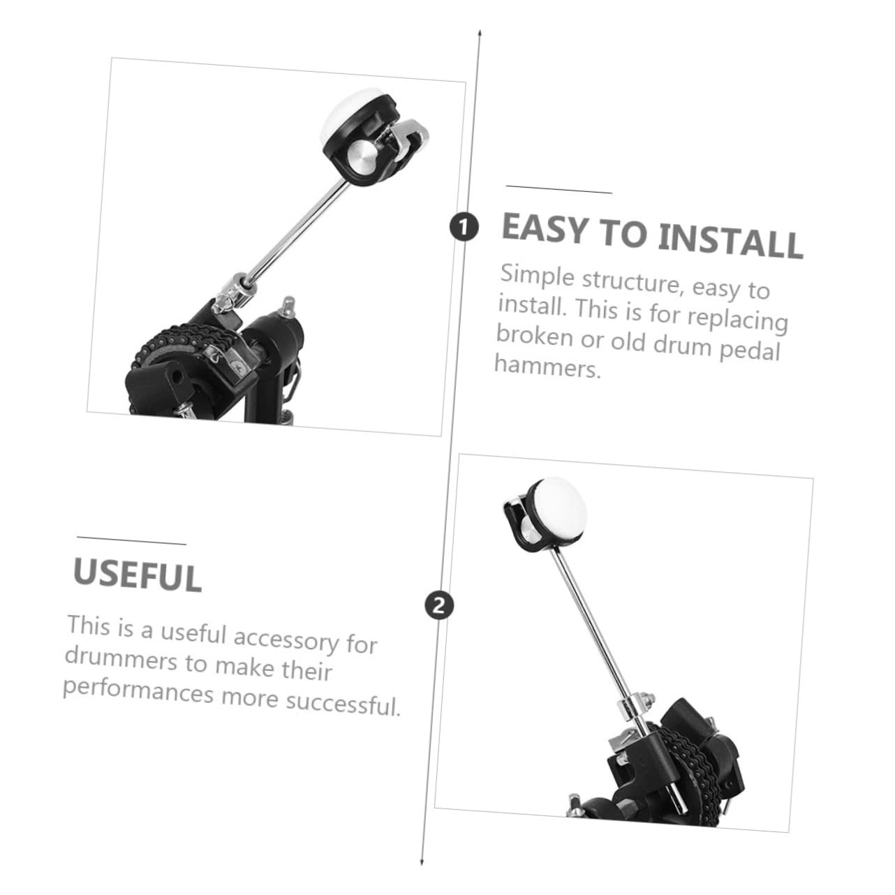 COSMEVIVI Professional Drum Kick Beater Felt Head Drum Set Drum Accessories Cost Drum Pedal Hammer 1pc