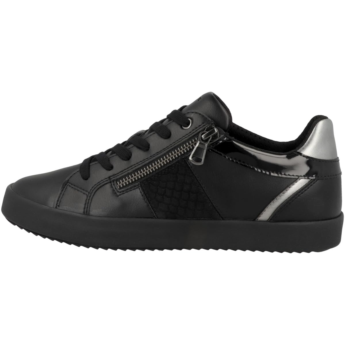 Geox Women's D Blomiee E Sneaker, Black, 6 UK