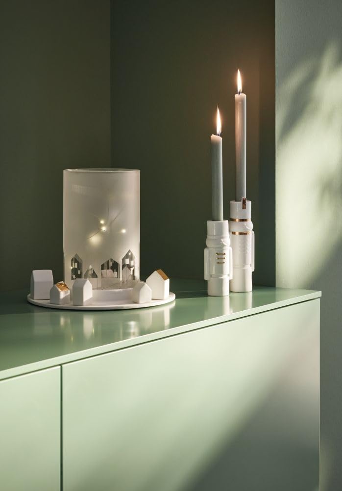 Bougie étoile dorée et blanche 10 cm (sac cadeau 1 pièce) | Décorations