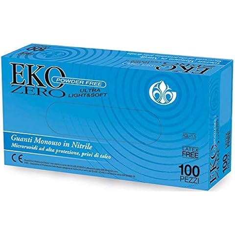 GIMA EKO - Guantes de nitrilo cero, ultra ligeros y suaves, sin polvo, 100 guantes Cover