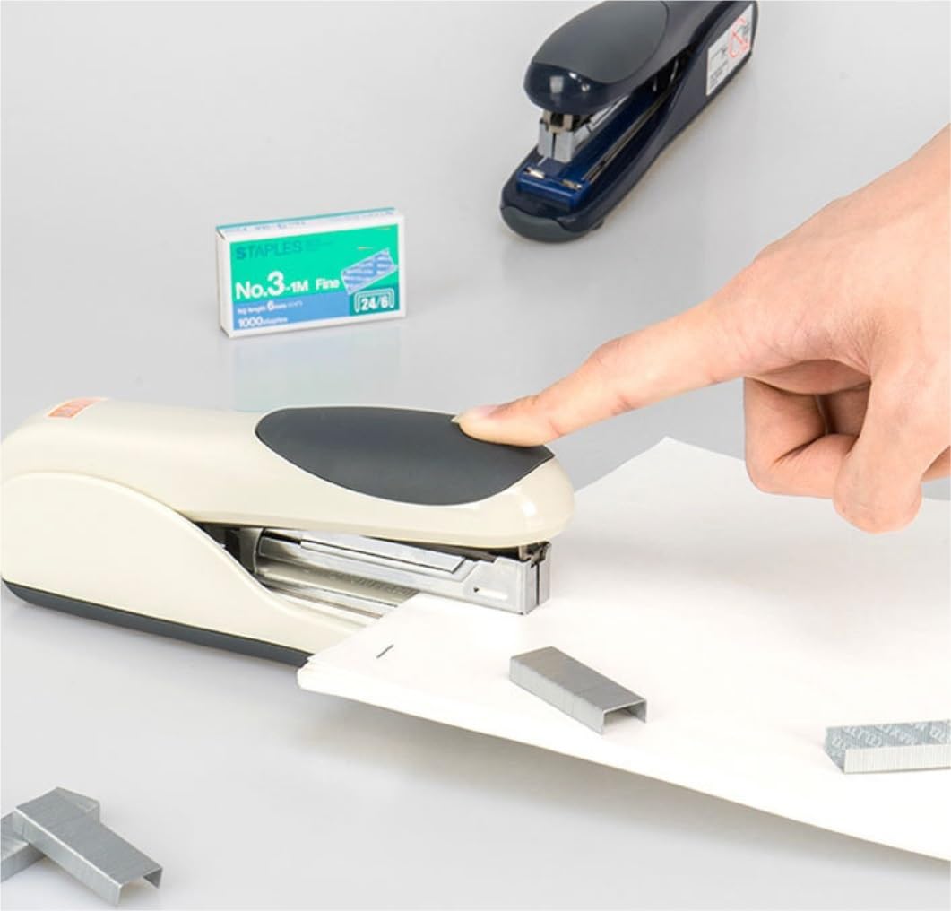 Cucitrice da Scrivania Macchina for La Prenotazione di Libri Standard for Tablet Salva E Bookmaker Desktop A Doppia Leva Appiattito Spillatrici per Ufficio(White)
