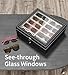 NEWLOOP Sunglasses Case Storage Organizer - Sunglass Organizer See-through Display Case Multiple Pairs Glasses Holder Stand 2-layer Eyeglass Jewelry Watch Collection Box for Men with 20 Slot Black