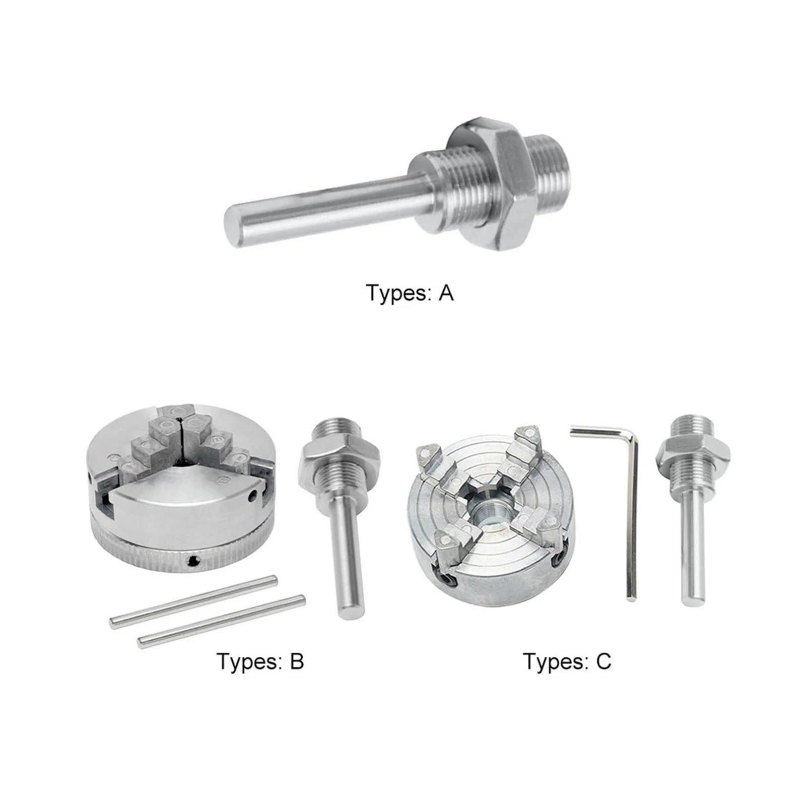Vierbackenfutter aus Zinklegierung mit Gestänge und selbstzentrierendem Holzbearbeitungsfutter mit optionaler Vorrichtungsbefestigung für kleine Metallwerkzeugmaschinen (3-Backen-Futter)