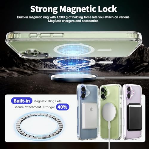 Image of DIZORO Crystal Clear Magnetic Compatible with iPhone 17 Case with Anti-Yellow Anti-Scratch Shockproof Transparent Cover