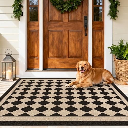 Tapete decorativo boho geométrico 3x5 pies negro