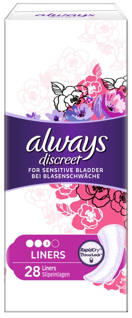 AlwaysDiscreet Incontinence Panty Pads for Women, Normal Pack of 28, Absorb Odours and Moisture, Prevent Leaks