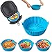 Cestino per Friggitrice ad Aria in Silicone,Teglie per Friggitrice ad Aria, Reusable Silicone Pot,per Friggitrice ad Aria,Adatti per forno ad Aria,Forni Microonde,Stampi per Torte (20.5cm) (Blu)