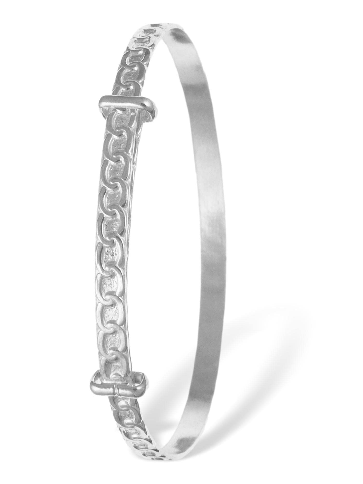 Links Patterned espansione/espandibile – Bracciale rigido da donna in argento Sterling 925 – fornito in confezione o cofanetto regalo