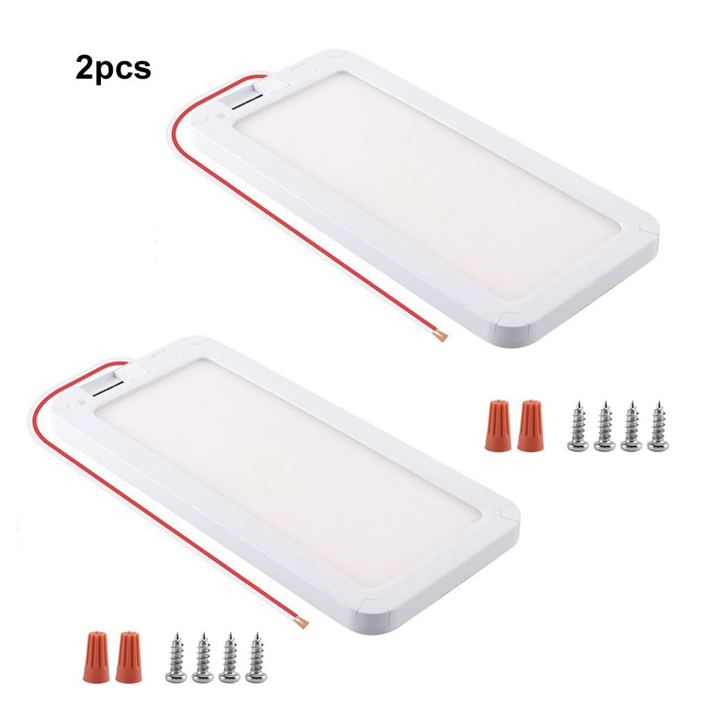 Luci interne per camper a 96 LED, 3 colori, dimmerabili, plafoniera, adatte per camper e roulotte, camion, funzionali, 3 colori, dimmerabili, plafoniera a soffitto, 2 pezzi