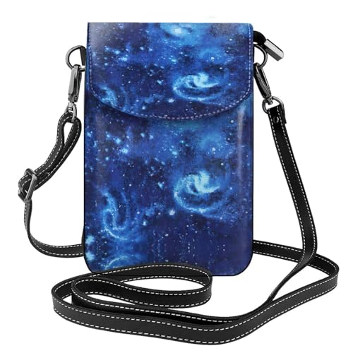 Petit sac à bandoulière pour femme bleu galaxie avec porte-carte intégré