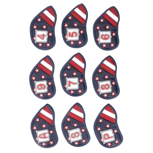 9ピースの防水クラブヘッドカバーセット - すべてのゴルフ愛好家にとってスタイリッシュで耐久性のあるアイアンとドライバー向けのプレミアムPUレザー保護カバー!