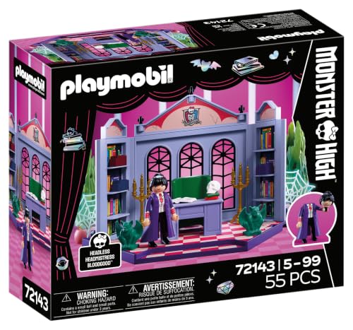 Oficina Playmobil Monster High con elementos fosforescentes y figura de directora interactiva