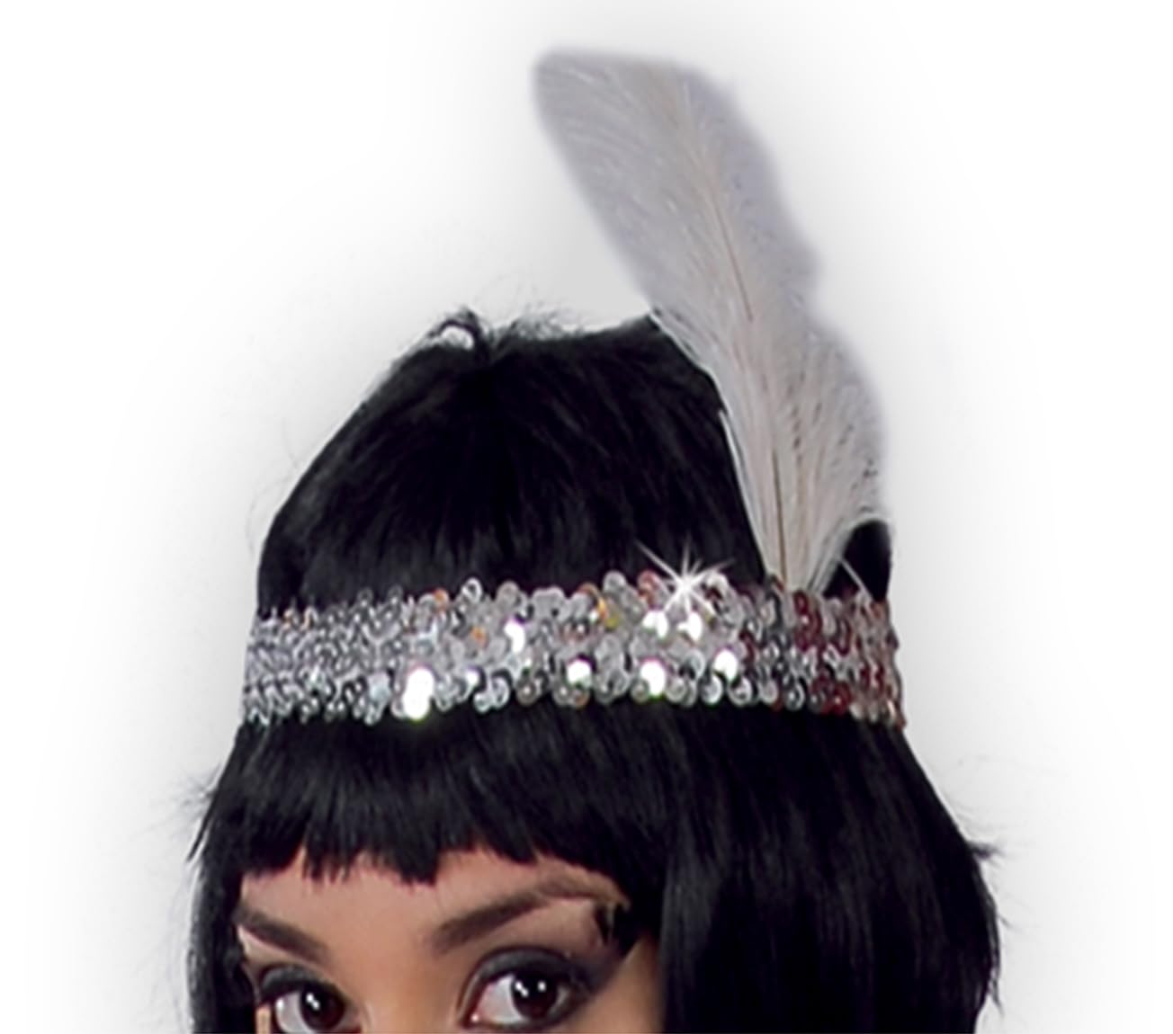 FIESTAS GUIRCA | Costume de Charleston pour Femme - Robe et Bandeau - Costumes Années 20 pour Fêtes Déguisées, Carnaval et Halloween - Idéal pour Adultes - Argenté