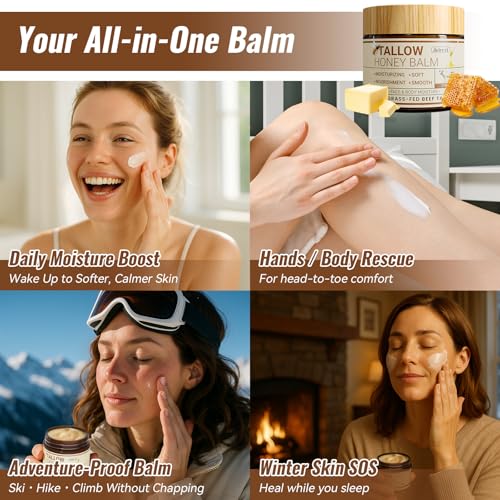 Jeirrzi Organic Beef Tallow for Skin, 100% Grass-Fed Tallow and Honey Balm for Face Body M - image 7