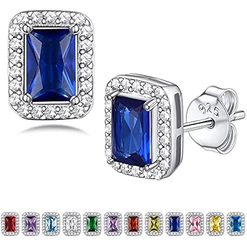 Bestyle Sapphire Birthstone Stud Earrings Cover