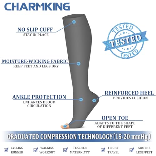 Image of Compression Socks (7 Pairs), 15-20 mmhg is BEST Graduated Athletic & Medical for Men & Women, Running, Flight, Travel, Nurses, Pregnant - Boost Performance, Blood Circulation