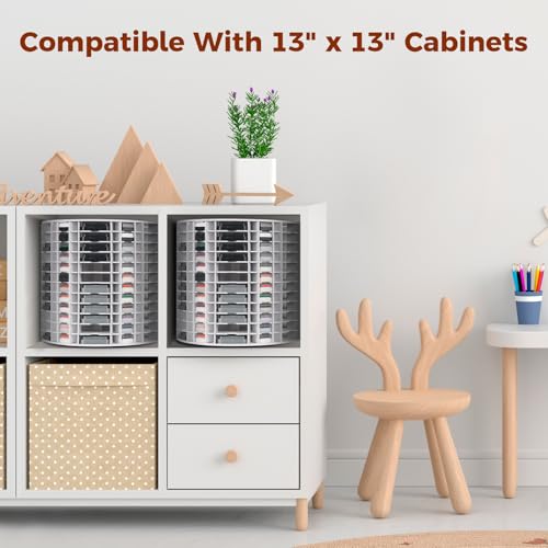 Image of Krafetto Rotating Ink Pad Storage Organizer Rack, 72 Grids for 3 inch x 3 inch Ink Pads, 72 Grids for Mini Cube Caddy Ink Pads, Craft Stamp Pad Holder for Desktop