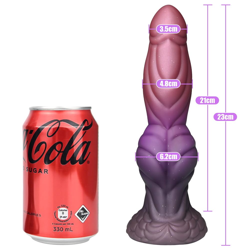 SXOVO Dildo Anale Butt Plug 23 CM Dildo XXL con Grosso Nodo Fallo Grosso in Silicone Morbido con Potente Ventosa Plug Anale Dilatatore per Donna Uomo