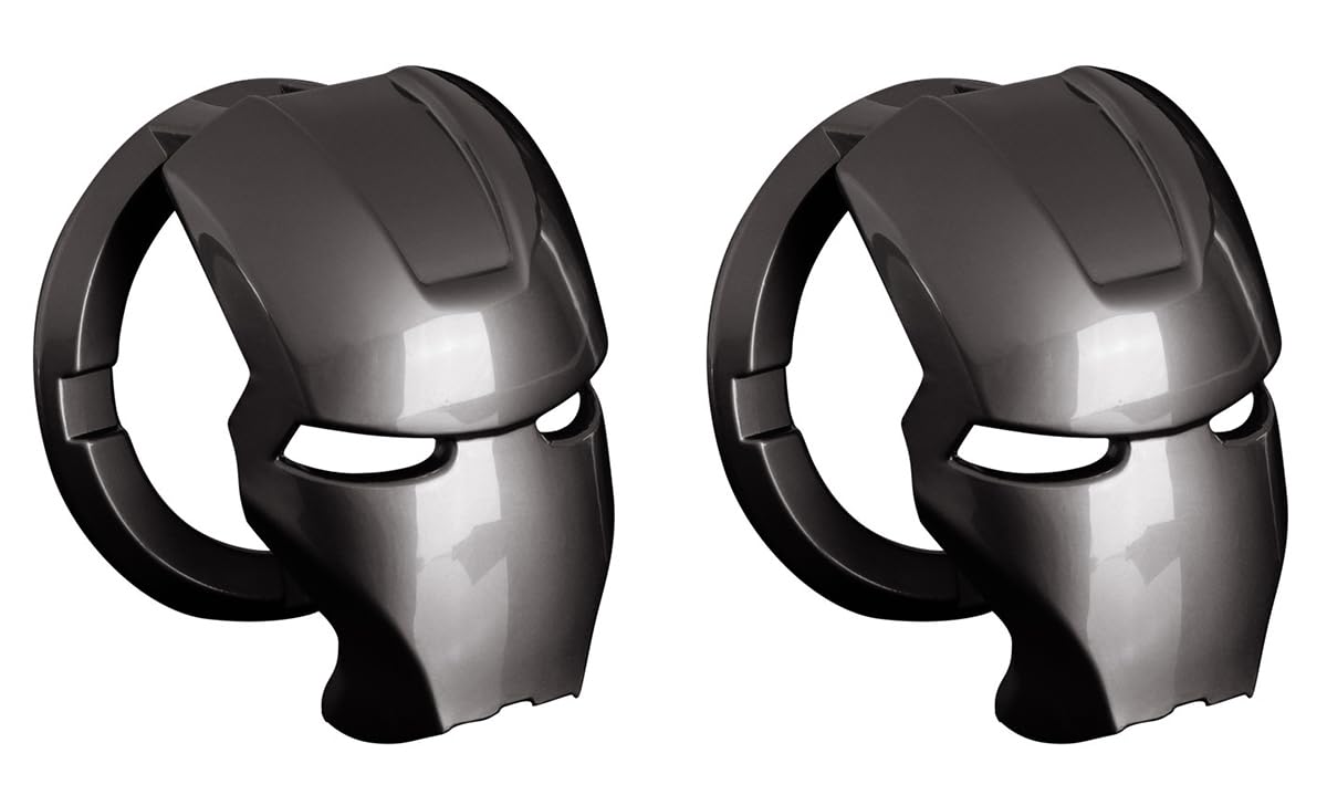 2pcs Car Engine Ignition Start Stop Button Cover, Push Start Button Ring, Car Interior Protective Switch Button Cover Polished Electroplated Surface 3D Iron Man Decorative Self Adhesive