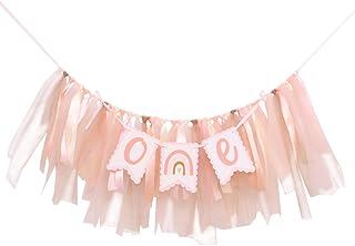 Bohemian 1st Birthday Banner - Bohemian Rainbow High Chair Banner, First Birthday High Chair Bunting Decoration, Silent and Neutral Modern Girl, Smash Cake Props, Photographer Photo Props.