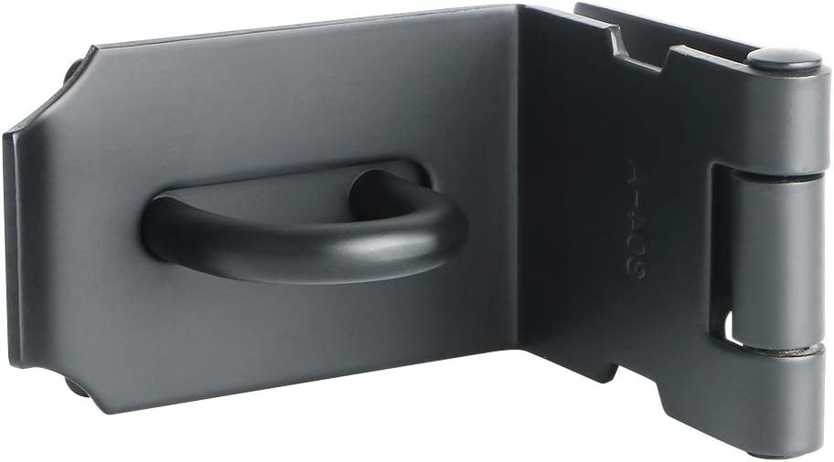 SAYAYO 90 Degree Hasp and Staple SUS304 Stainless Steel 4 Inches Right Angle Padlock Hasp Door Lock Gate Latch for Sheds Windows