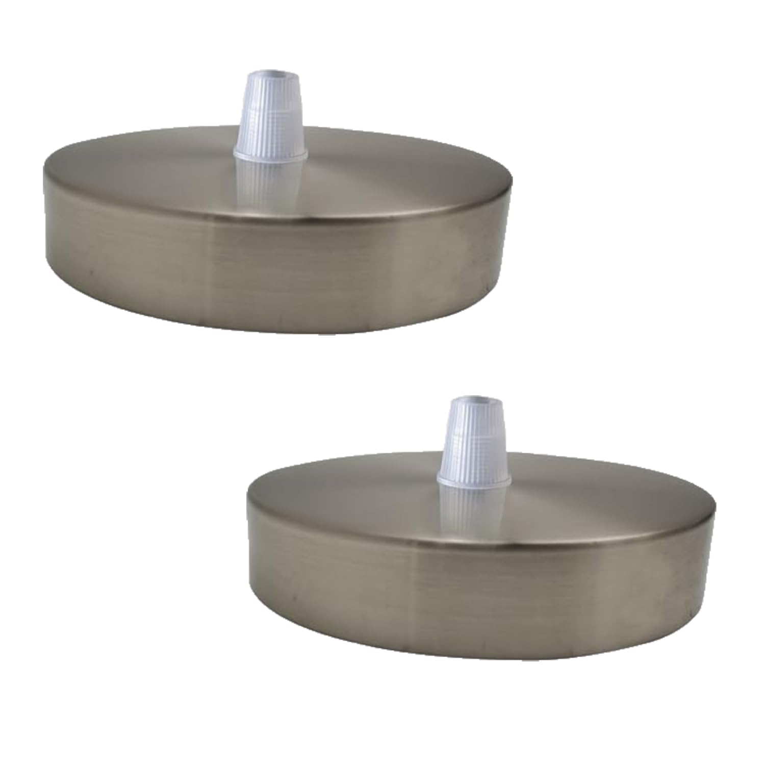 LEDSone 2PCS Ceiling Rose Pendant Cable Grip Clamp Plate for Light Fitting Hanging Lamp,100mm Multi Colour Full Set Hanging Lamp Ceiling Accessories (Satin Nickel)