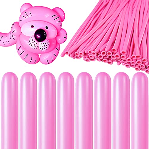 Image of 260 Pink Long Balloons for Balloon Garland Thickening Skinny Latex Twisting Animals Modeling Christmas Birthday Wedding Party Festival Decorations 100pcs