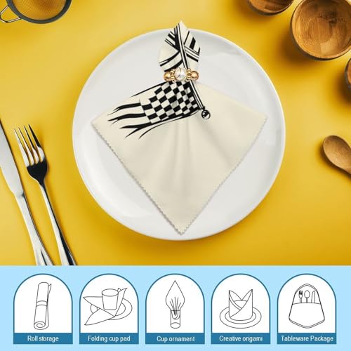 Servilletas de tela suaves de cocina, reutilizables y lavables con diseño de carreras 8