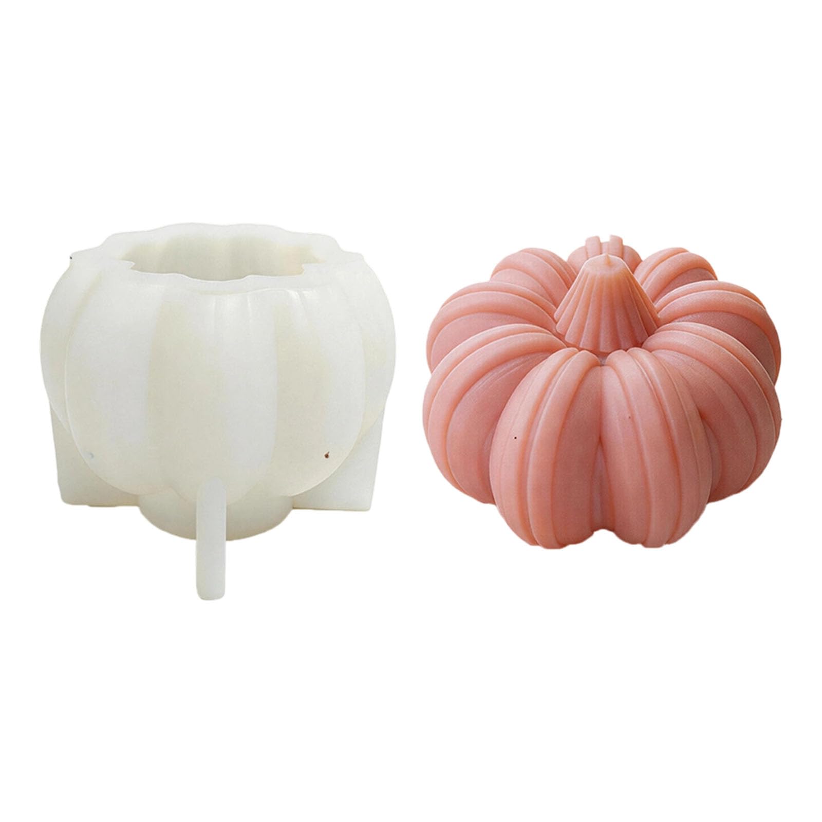 Tsophreniq Multipurpose Pumpkin Shape Silicone Molds Easy Demolding for Soap Gypsum Ornament and Epoxy Resin Chocolate Cast