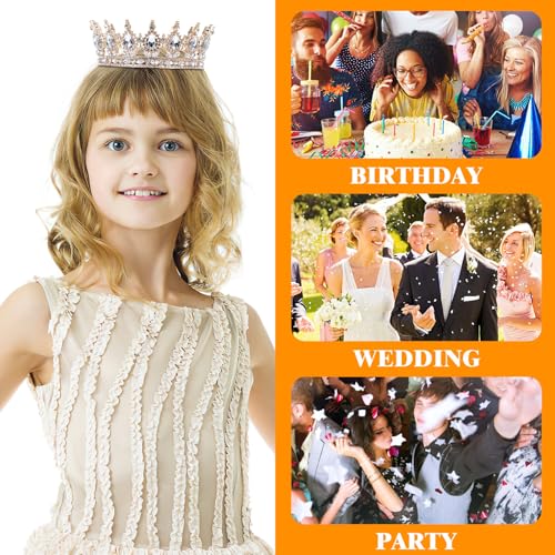 DOITOOL Königinnenkrone Für Frauen Strass-Hochzeitskronen Vintage-Kristall-Prinzessinnen-Tiara Für Single-Abende Abschlussfeiern Geburtstage Kostümpartys Haarschmuck